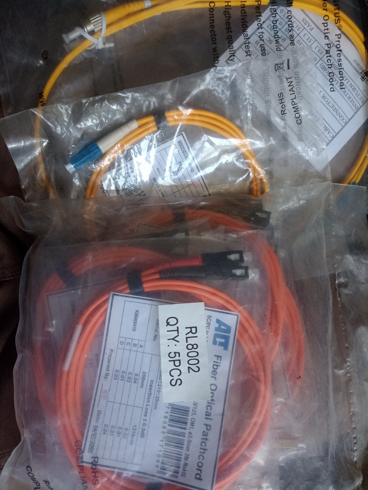 Nieuwe Glasvezel Patchkabels - Diverse Lengtes en Types, Audio, Tv en Foto, Audiokabels en Televisiekabels, Ophalen of Verzenden
