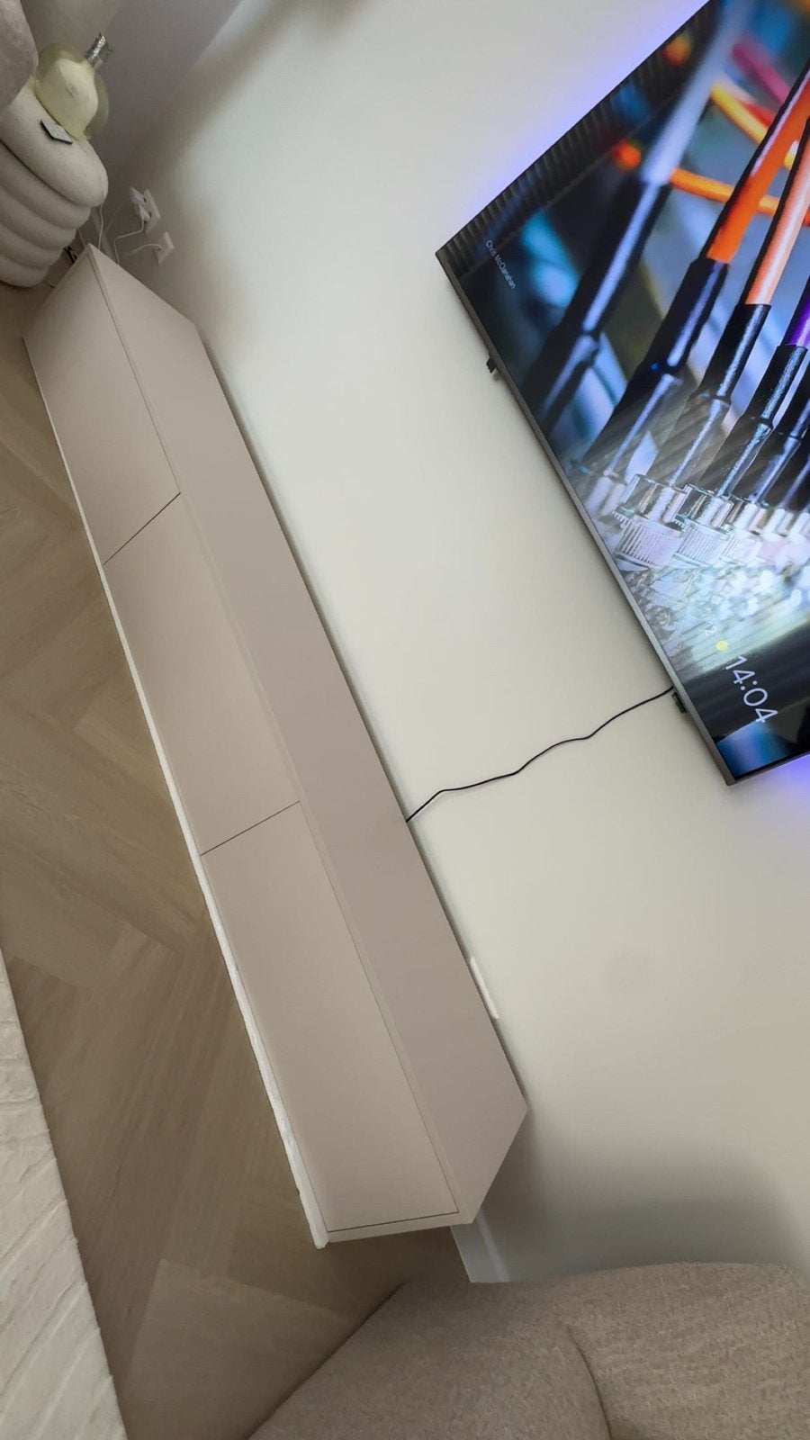 Sadoli Tv Meubel Beige Taupe L240 x D33 x H36 cm, Ophalen, Zo goed als nieuw, 200 cm of meer, Minder dan 100 cm