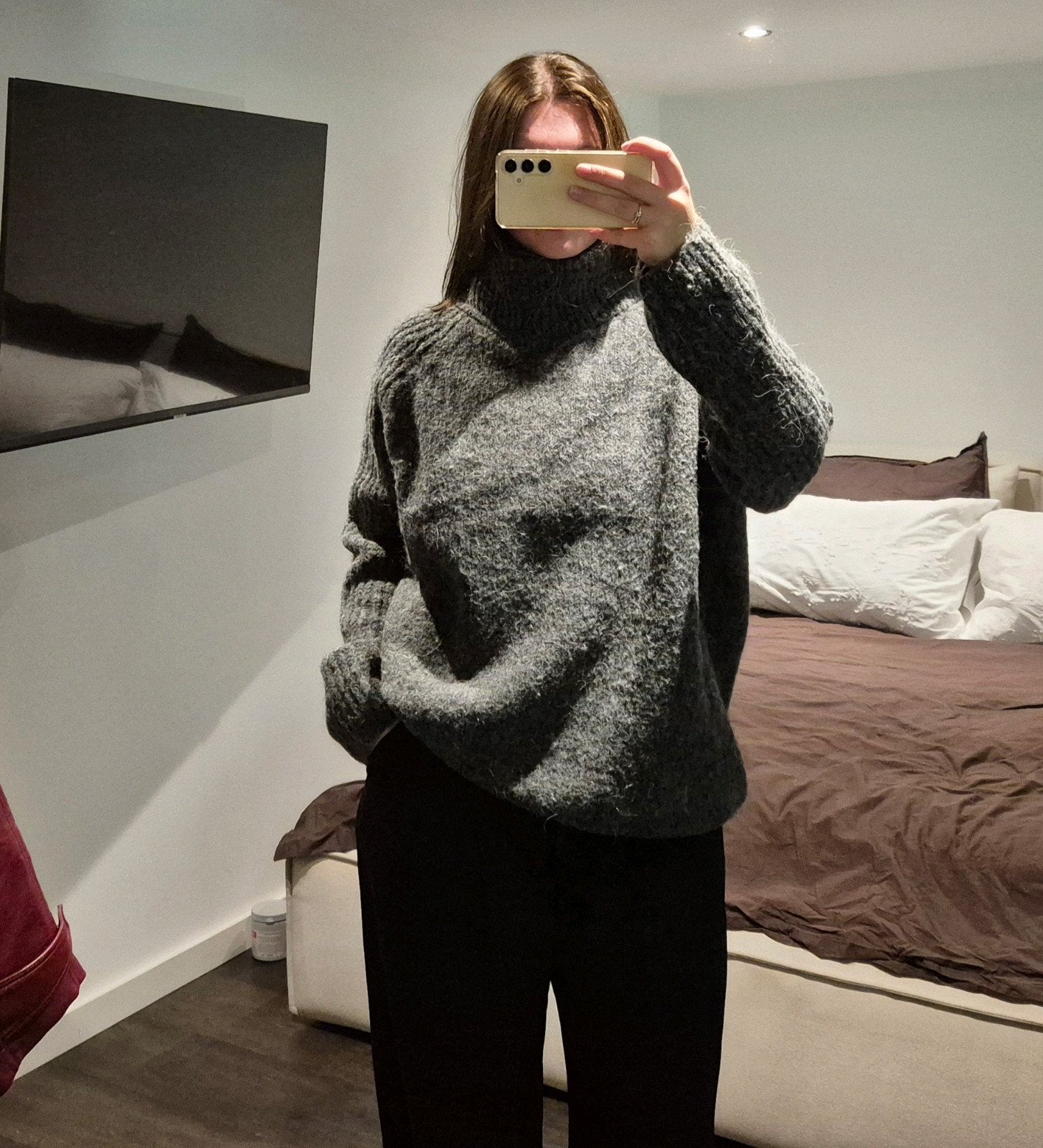 Zara gebreide coltrui - Maat L - Grijs, Kleding | Dames, Zara, Maat 42/44 (L), Ophalen of Verzenden, Zo goed als nieuw