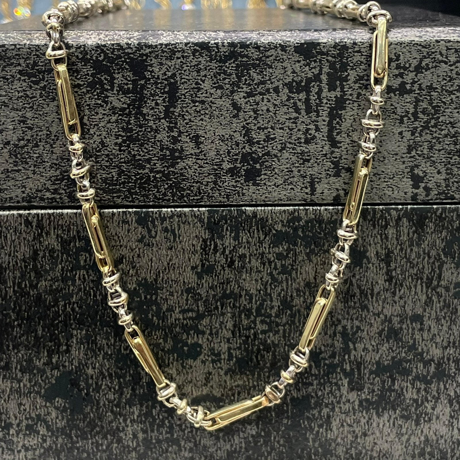14k gouden montecarlo ketting, Sieraden, Tassen en Uiterlijk, Kettingen, Ophalen of Verzenden, Zo goed als nieuw, Goud
