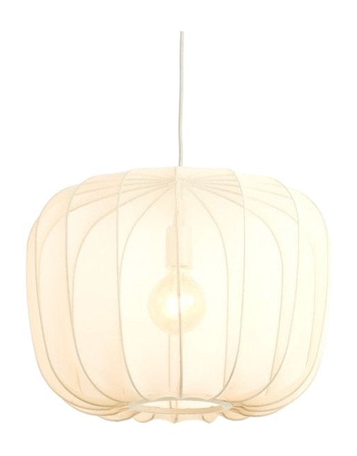 Light & Living Hanglamp Plumeria Zand Ø50x37,5 cm, Huis en Inrichting, Ophalen of Verzenden, Zo goed als nieuw, Textiel, E27 (groot)