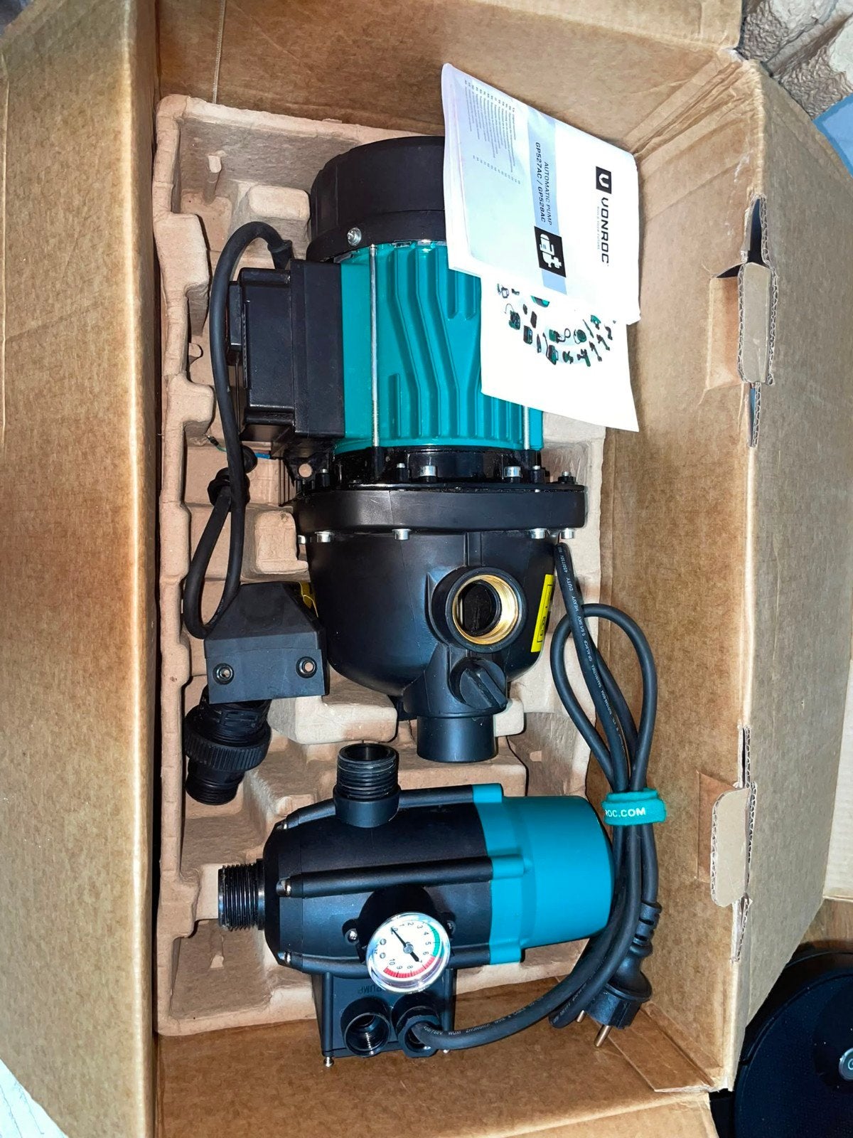 VONROC Hydrofoorpomp 1200W - Zelfaanzuigende Waterpomp, Ophalen of Verzenden, Nieuw, Elektrisch, Hydrofoorpomp