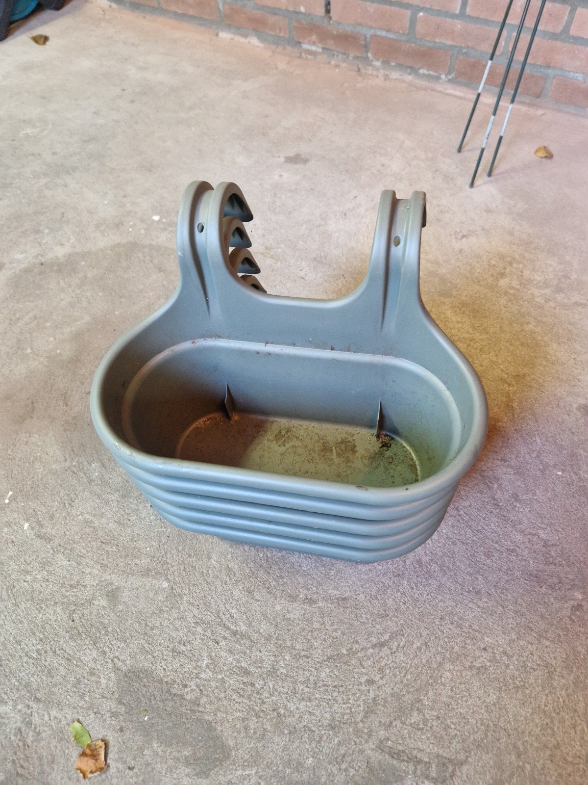 Set van 5 grijze balkon bloembakken, Tuin en Terras, Kunststof, Gebruikt, Minder dan 30 cm, Minder dan 60 cm
