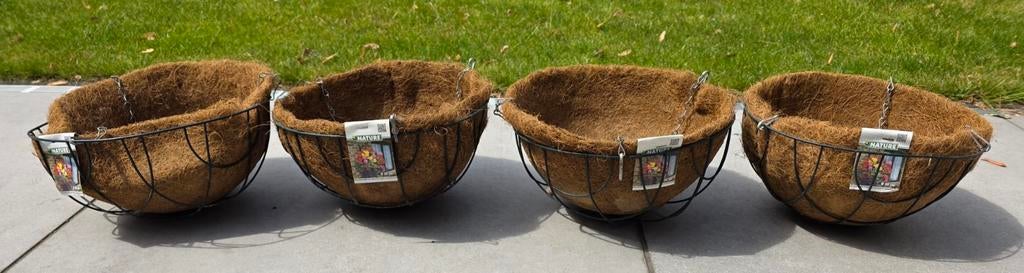 Hanging baskets met nieuw cocosvel, Tuin en Terras, Minder dan 30 cm, Minder dan 60 cm, Rond, Ophalen of Verzenden
