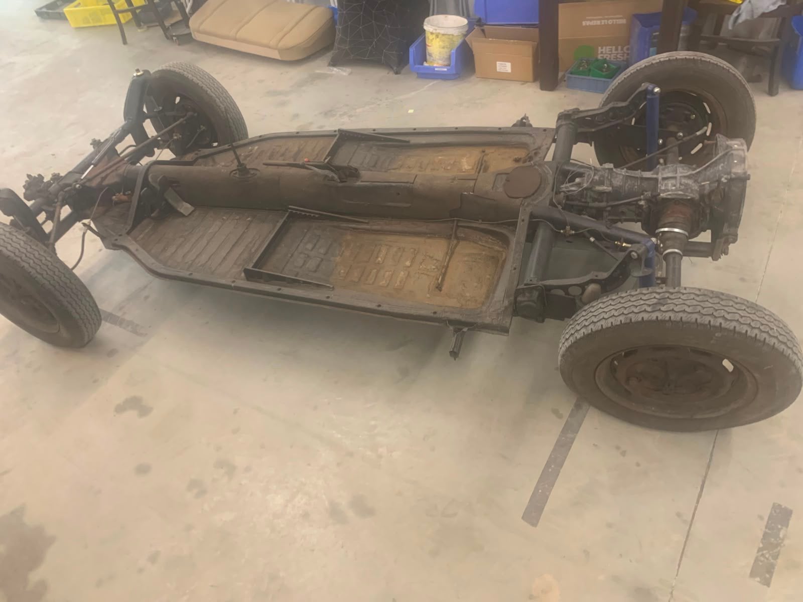VW Kever Onderstel – Bouwjaar 02-1967 – Zeer nette basis, Ophalen, Gebruikt, Oldtimer onderdelen