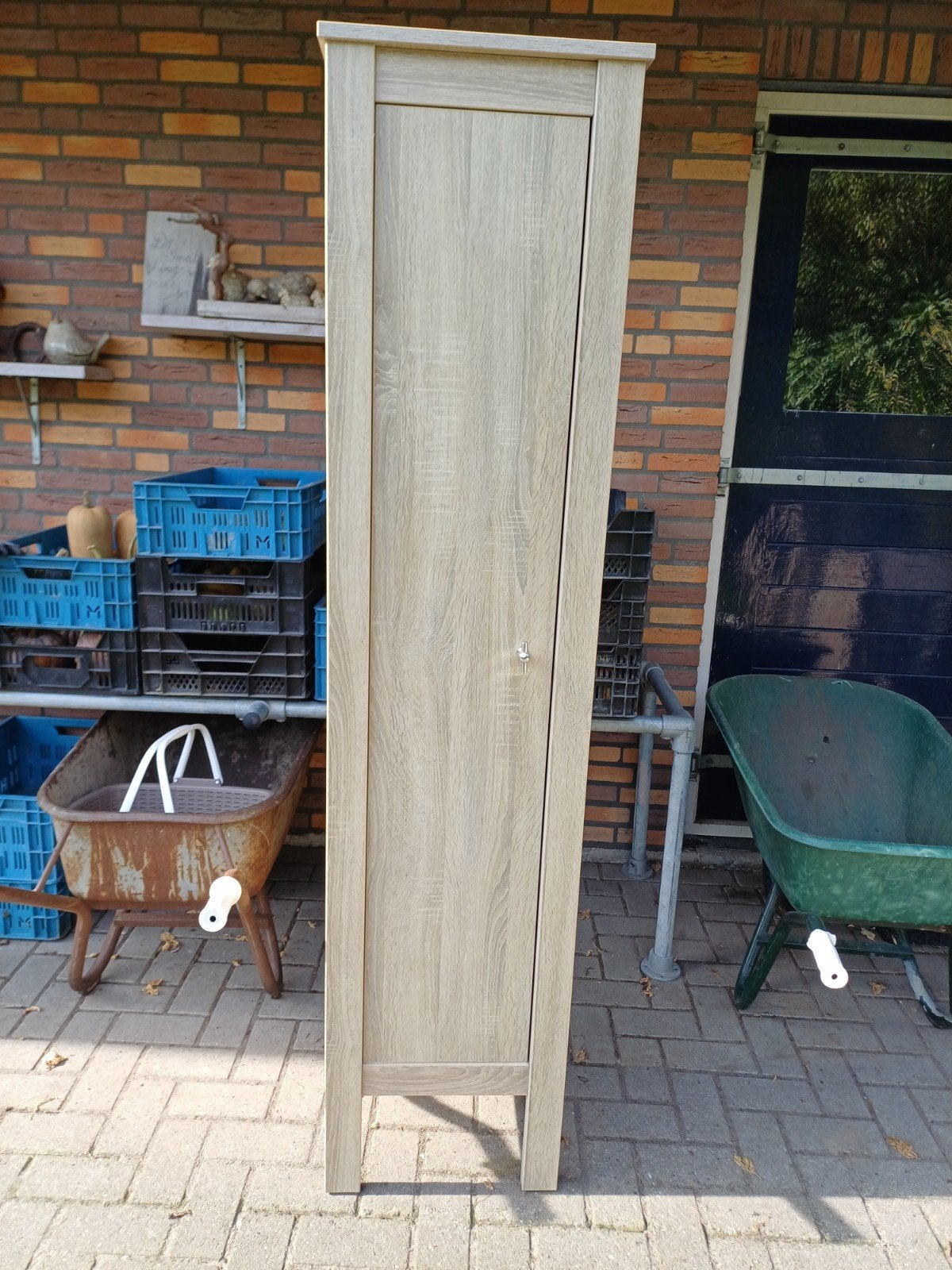 Bruynzeel Heros kolomkast staand eiken grijs 190cm, Ophalen