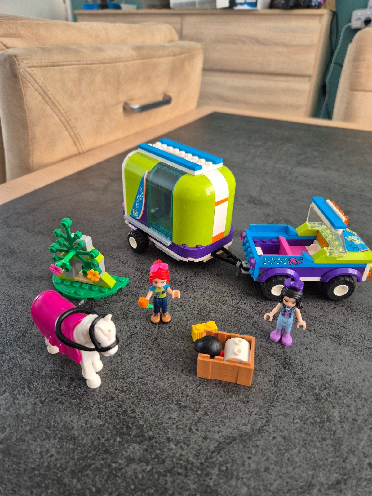 Lego Friends Paardentrailer 41371 met accessoires, Ophalen of Verzenden, Zo goed als nieuw