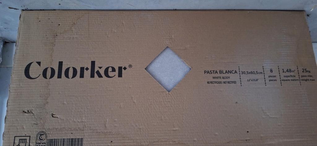 8 Wandtegels ColorKer Pasta Blanca 30.5x60.5 cm, Ophalen, 60 cm of meer, Nieuw, Minder dan 5 m²