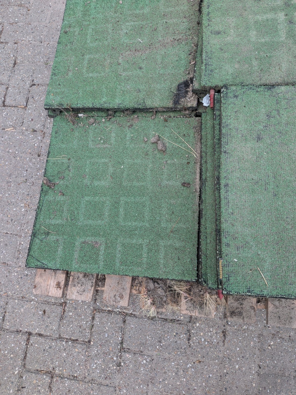 Aanbieding rubberen tegels 50x50x4,5 cm, Ophalen, Gebruikt, ., Overige typen