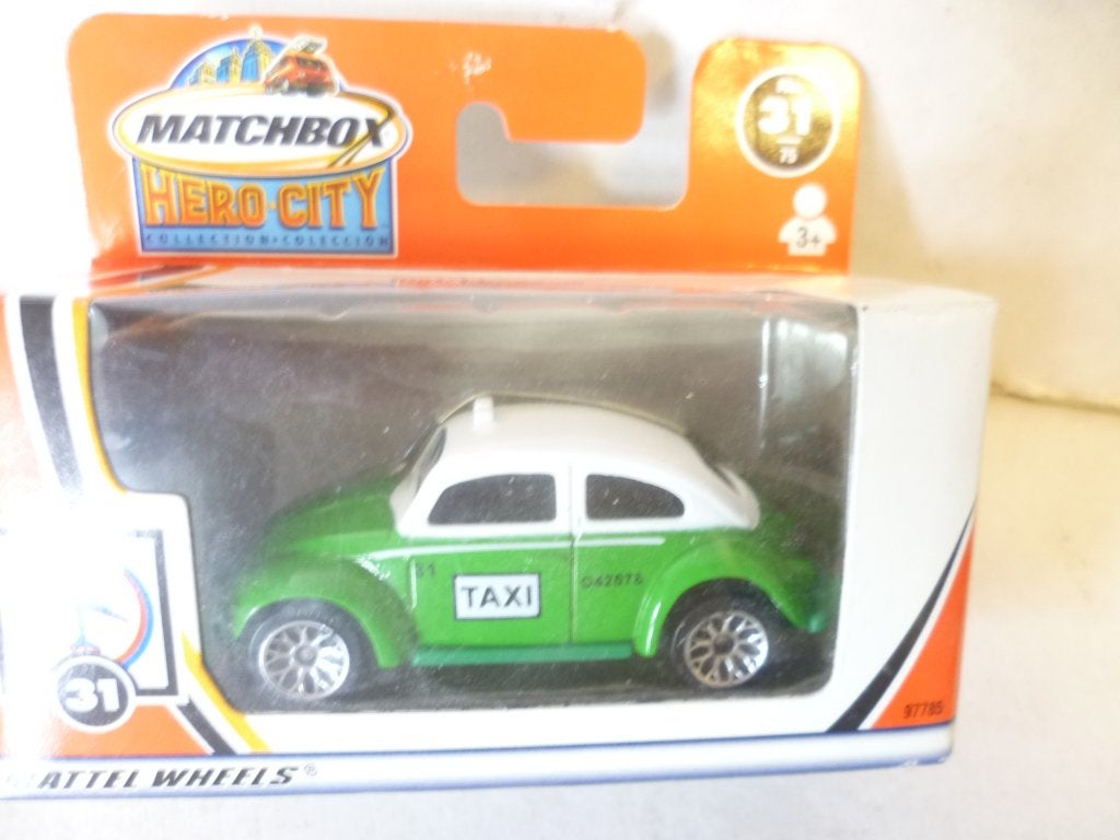 Matchbox Hero City Volkswagen Kever Taxi in doos modelauto, Ophalen of Verzenden, Nieuw, Auto