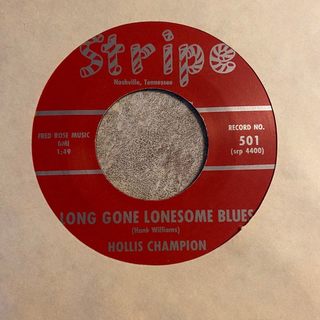 Rockabilly: Hollis Champion: Long Gone Lonesome Blues re, Overige genres, 7 inch, Ophalen of Verzenden, Zo goed als nieuw