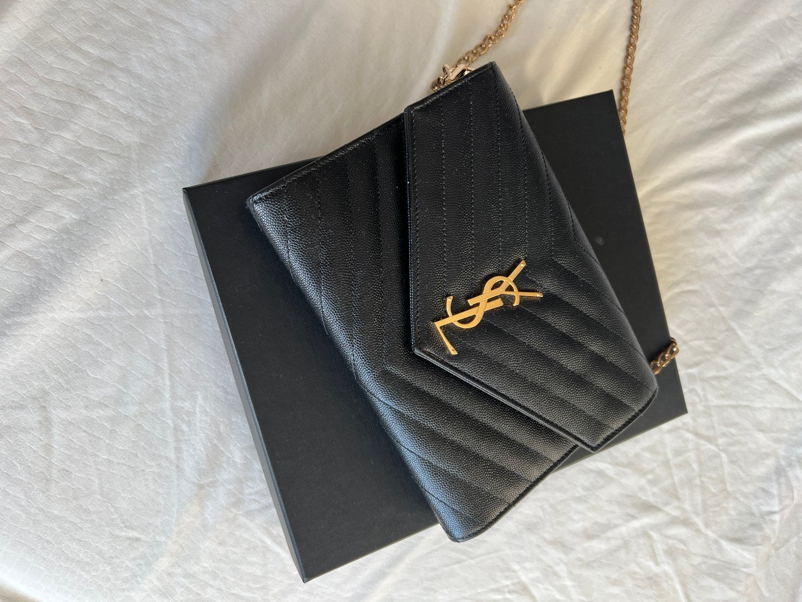 YSL Yves Saint Laurent Cassandre Pouch, Ophalen of Verzenden, Zo goed als nieuw, Zwart