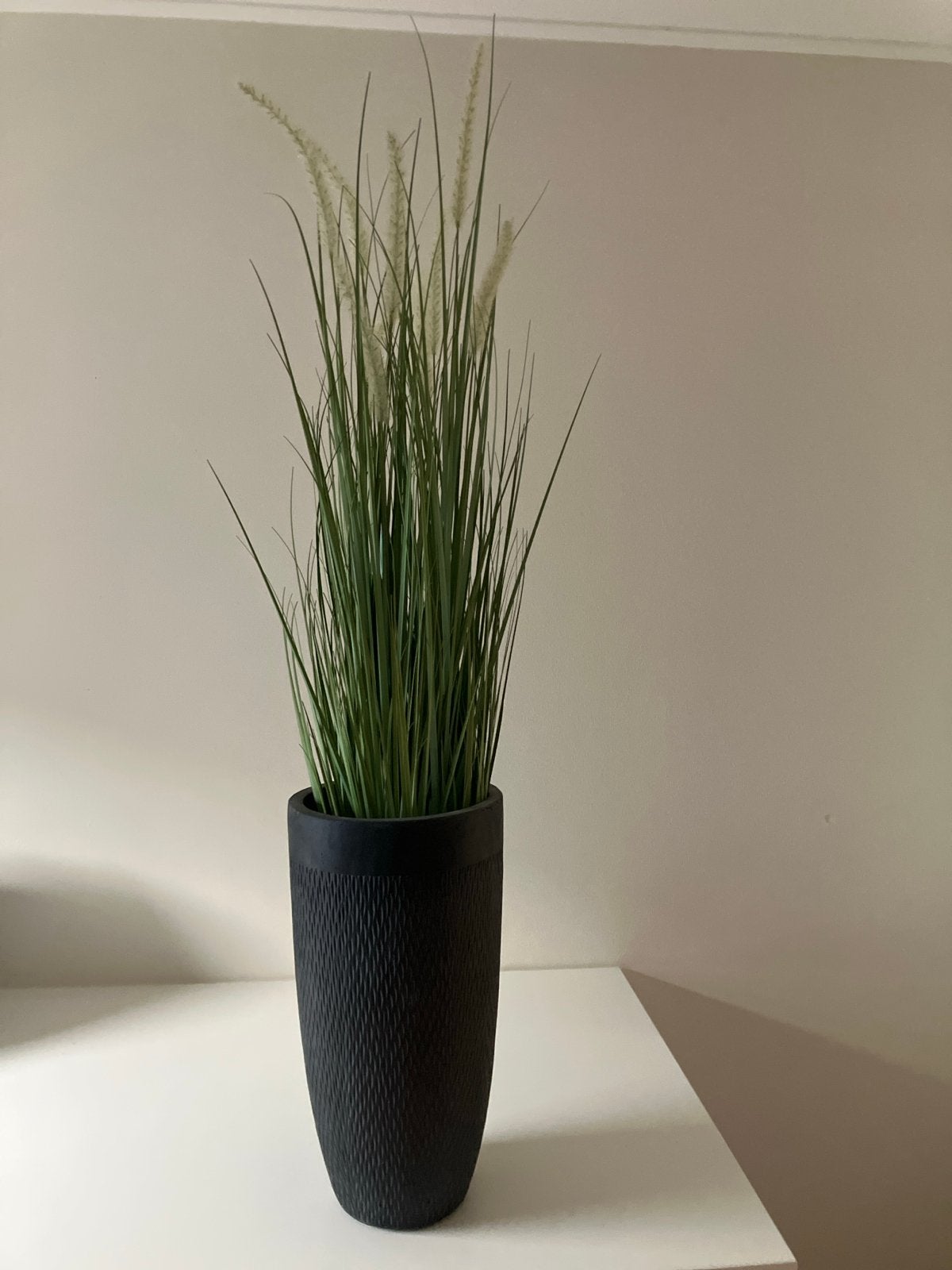Kunstplant in antracietkleurige pot - Siergras, Ophalen, Binnen, Kunstplant, Kunststof