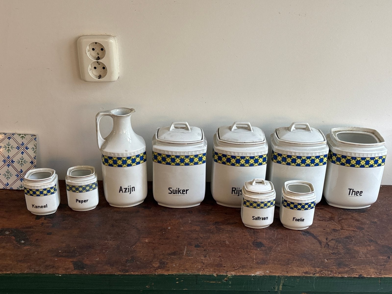 Vintage voorraadpotten set - 9-delig, Antiek en Kunst, Ophalen