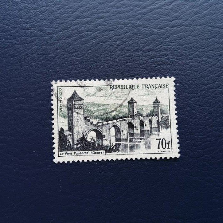 Frankrijk - Le Pont Valentré (Cahors) postzegel 70f, Ophalen of Verzenden