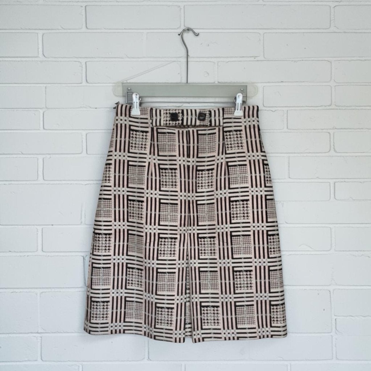 Damsel In A Dress Rok Maat 10 Roze Zwart Ruit Tweed, Maat 38/40 (M), Verzenden, Dd, Dd