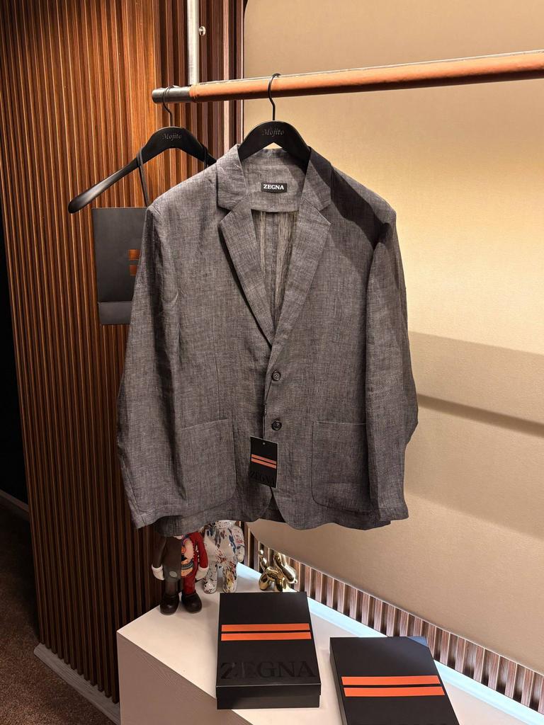 Zegna Linnen Pak - Nieuw met Label - Luxe Herenpak, Ophalen of Verzenden, Nieuw, Overige maten, Grijs