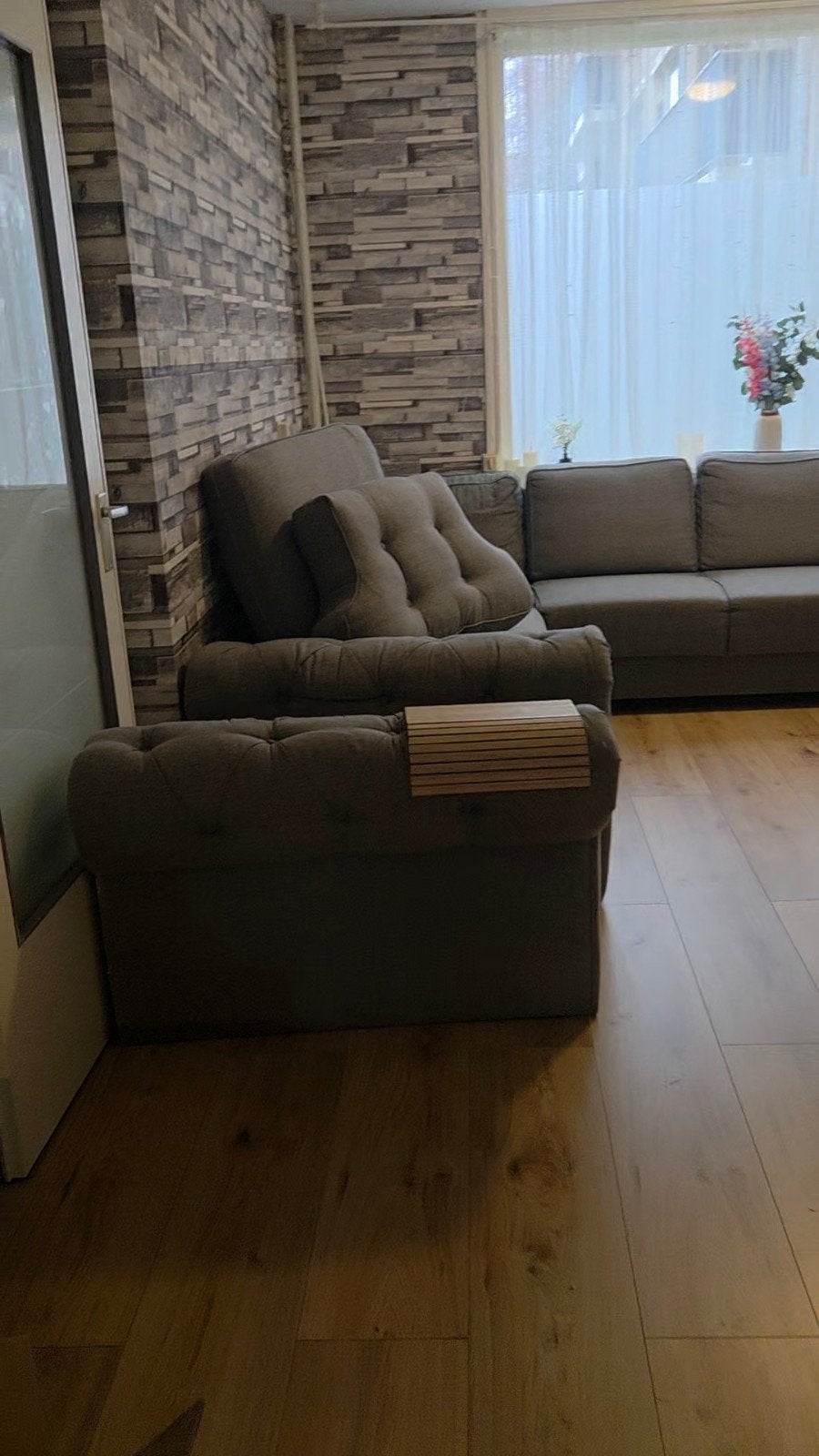 Complete L-vormige hoekbank, Ophalen, Gebruikt, Stof, Modern, Comfortabel