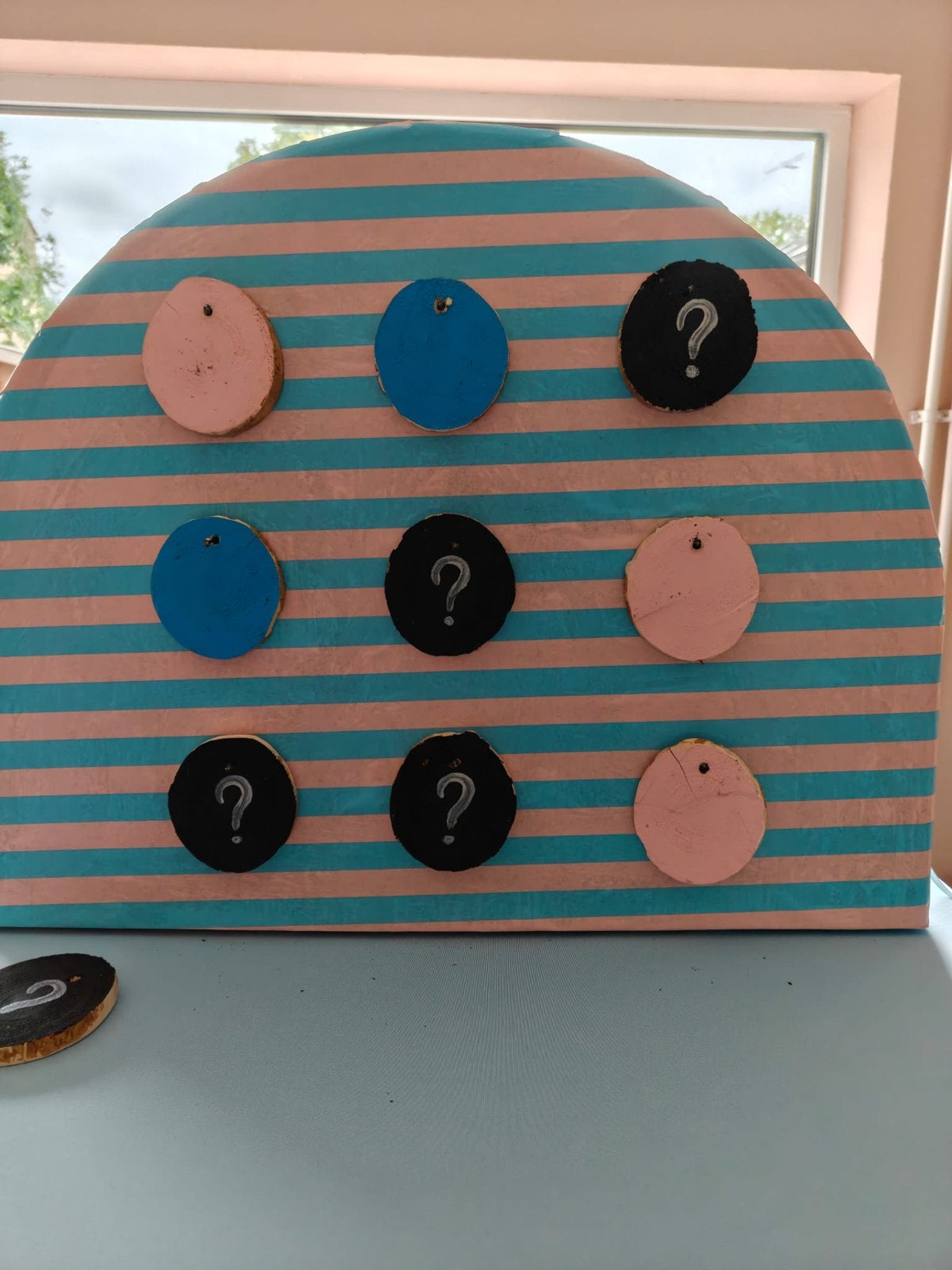 Boter Kaas en Eieren Gender Reveal Bord - Tic Tac Toe, Ophalen, Zo goed als nieuw, Feestartikel, Geboorte of Huwelijk