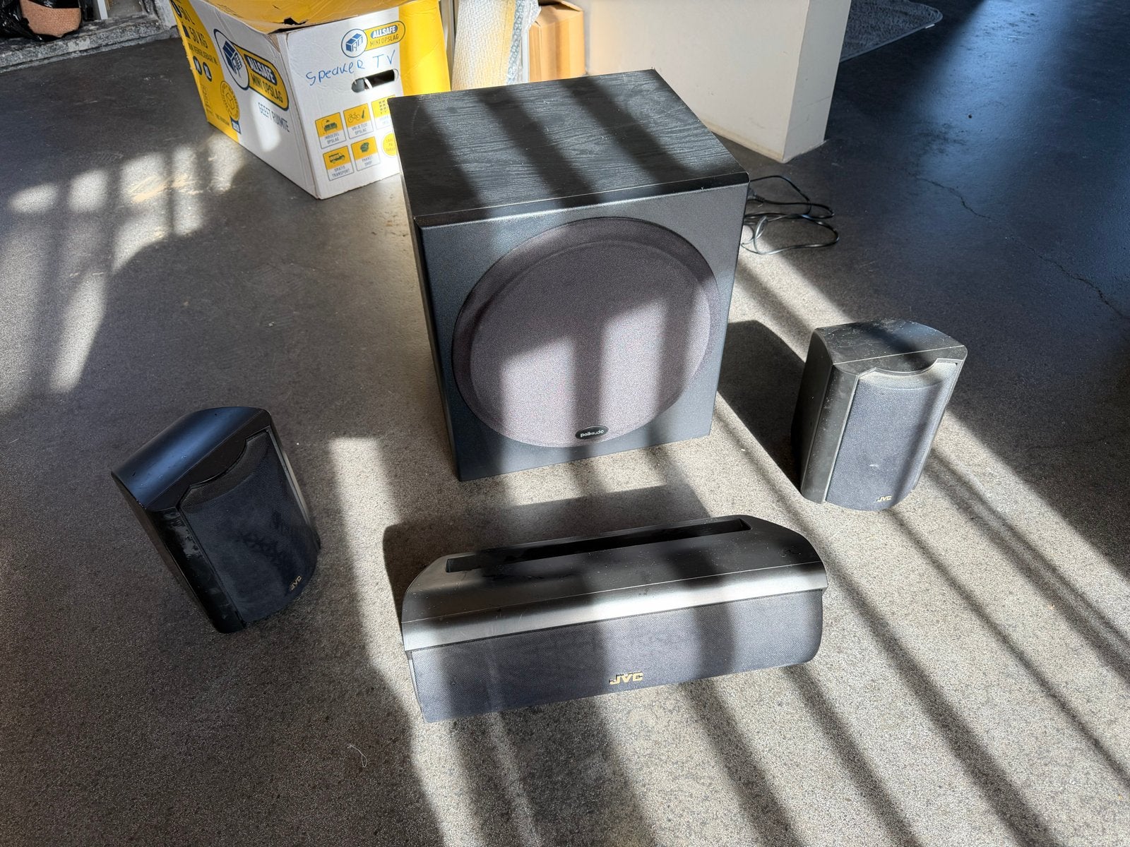 JVC SP-X5TH Surround Speakerset met PolkAudio Subwoofer, Ophalen, Gebruikt, JVC, Surroundset