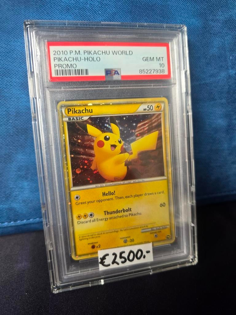Pikachu World Series Promo Holo PSA 10 GEM MT Engelse versie, Ophalen of Verzenden, Nieuw, Losse kaart, Foil