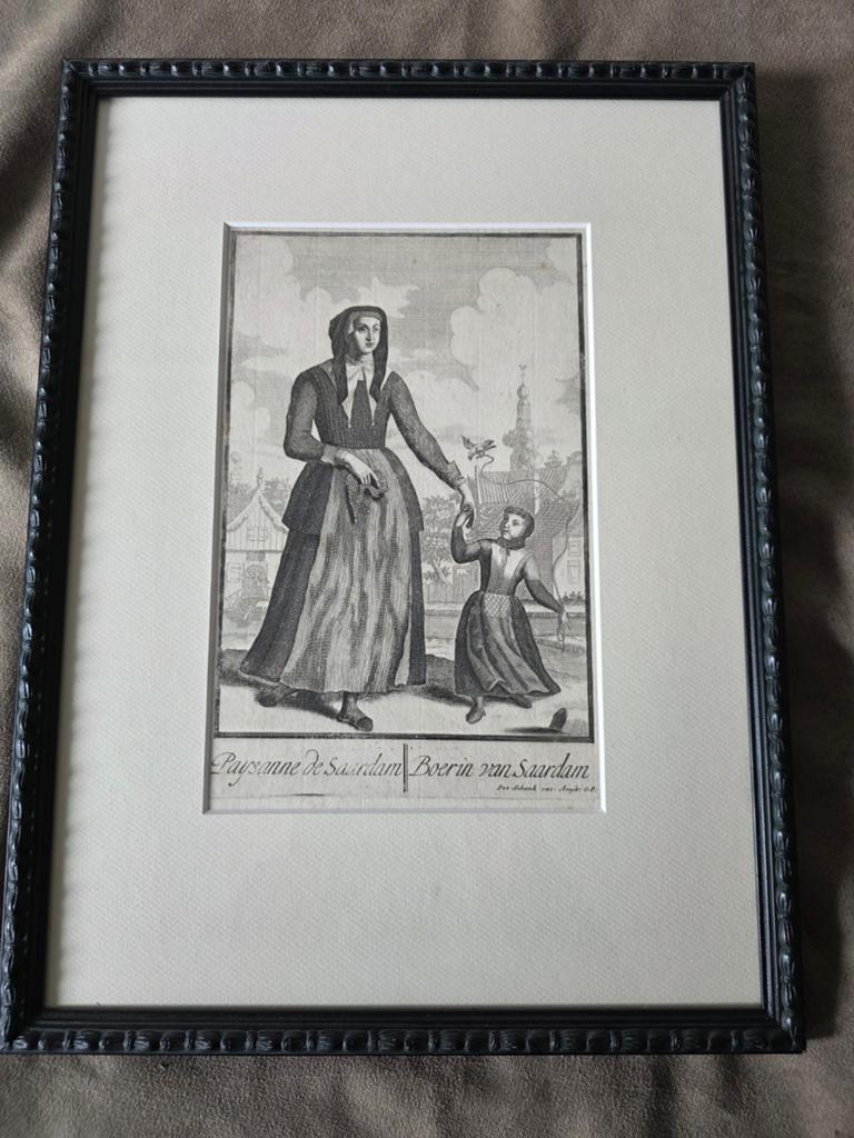 Boerin uit Zaandam, Antiek en Kunst, Kunst | Etsen en Gravures, Ophalen of Verzenden