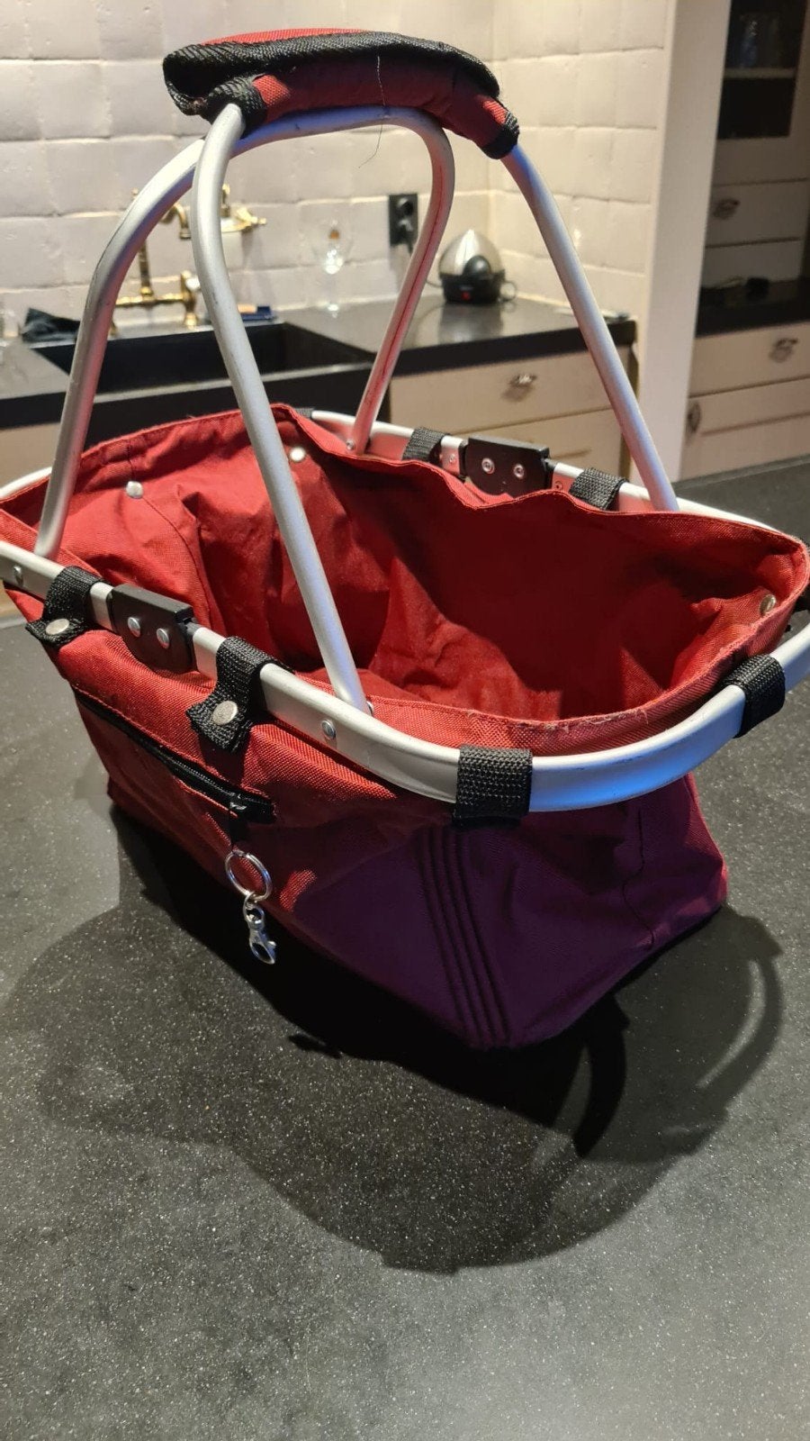 Handig opvouwbaar/inklapbaar mandje bordeaux rood, Ophalen of Verzenden, Zo goed als nieuw, Zonder inhoud