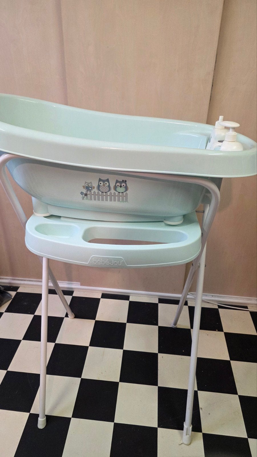 Baby badje met standaard, Kinderen en Baby's, Badjes en Verzorging, Gebruikt, Ophalen of Verzenden, Badje, Bébé-jou