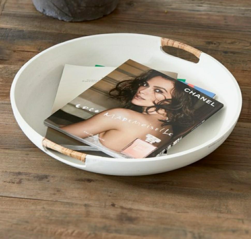 Riviera maison ibiza serving tray 30%, Huis en Inrichting, Woonaccessoires | Dienbladen, Ophalen, Nieuw, Rond, Hout