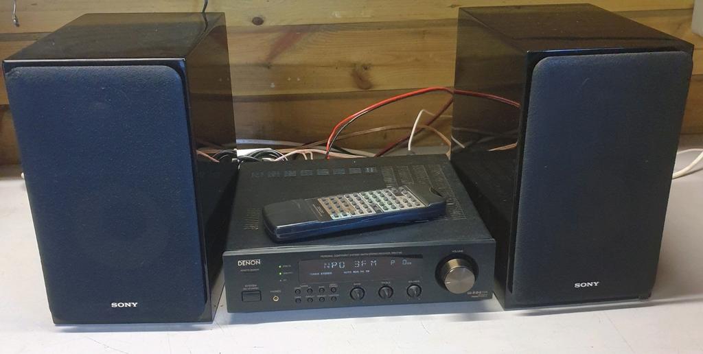 Denon dra-f100 receiver + sony speakers sscg1 + afstandsbed., Audio, Tv en Foto, Stereo-sets, Ophalen of Verzenden