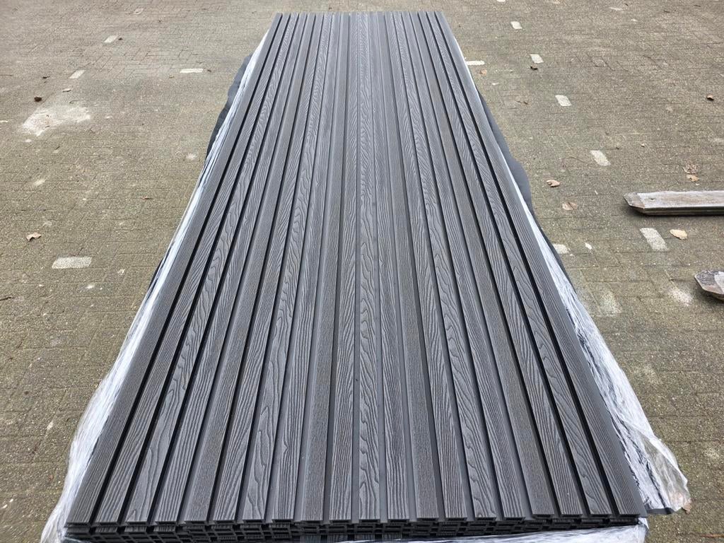 Composiet rhombus panelen zwart/as met nerf, Ophalen, 200 cm of meer, 150 tot 200 cm
