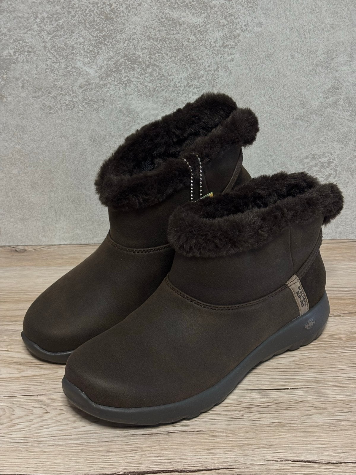 Skechers Slip Ins bruine laarzen, dames maat 37 - 1356, Bruin, Lage of Enkellaarzen, Nieuw, Ophalen of Verzenden