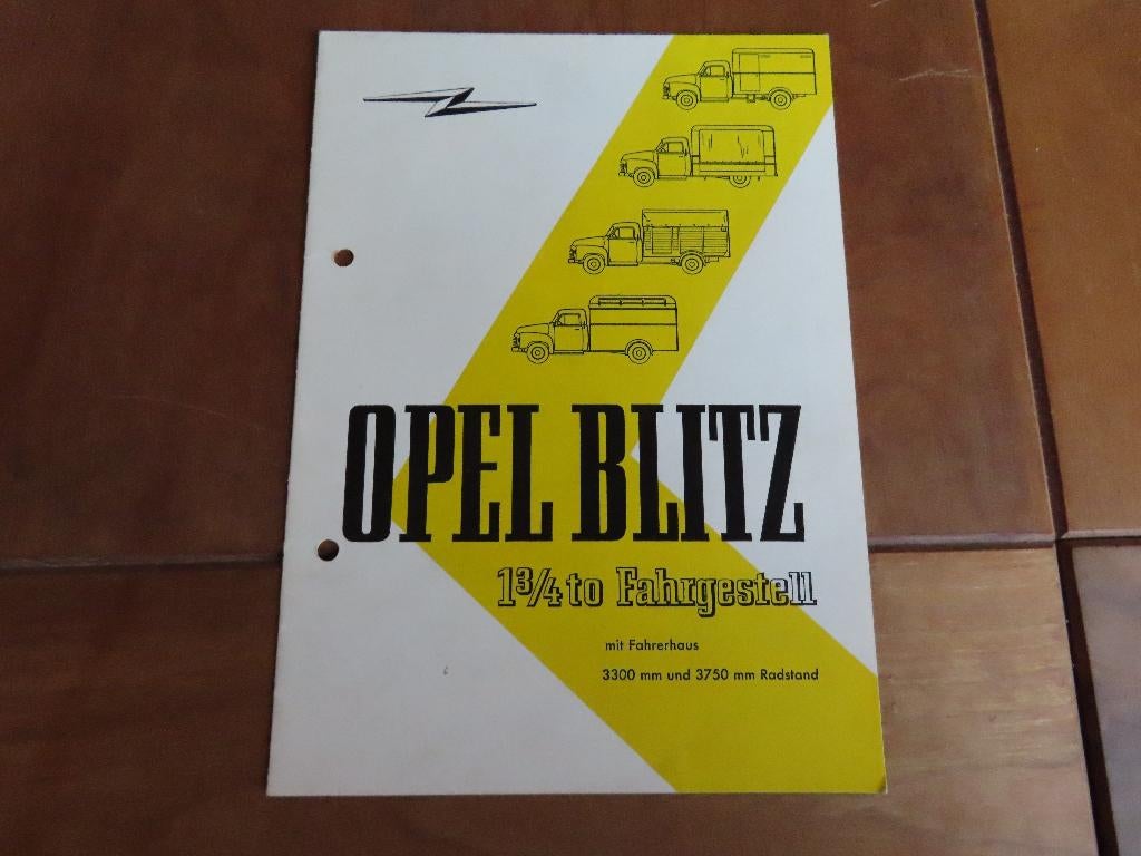 Folder Opel Blitz 1,75 ton chassis cabine met opbouw, Boeken, Opel, Zo goed als nieuw, Opel, Ophalen of Verzenden