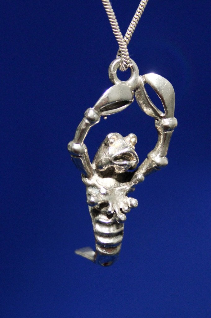 Schitterende Italiaanse Sterling Zilver Kreeft Hanger, Ophalen of Verzenden, Zilver, Hanger