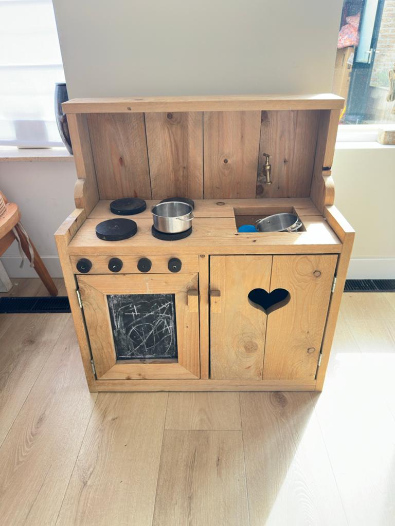 Houten Speelkeuken met Accessoires, Kinderen en Baby's, Speelgoed | Speelkeukens, Ophalen, Gebruikt, Hout, Speelkeuken