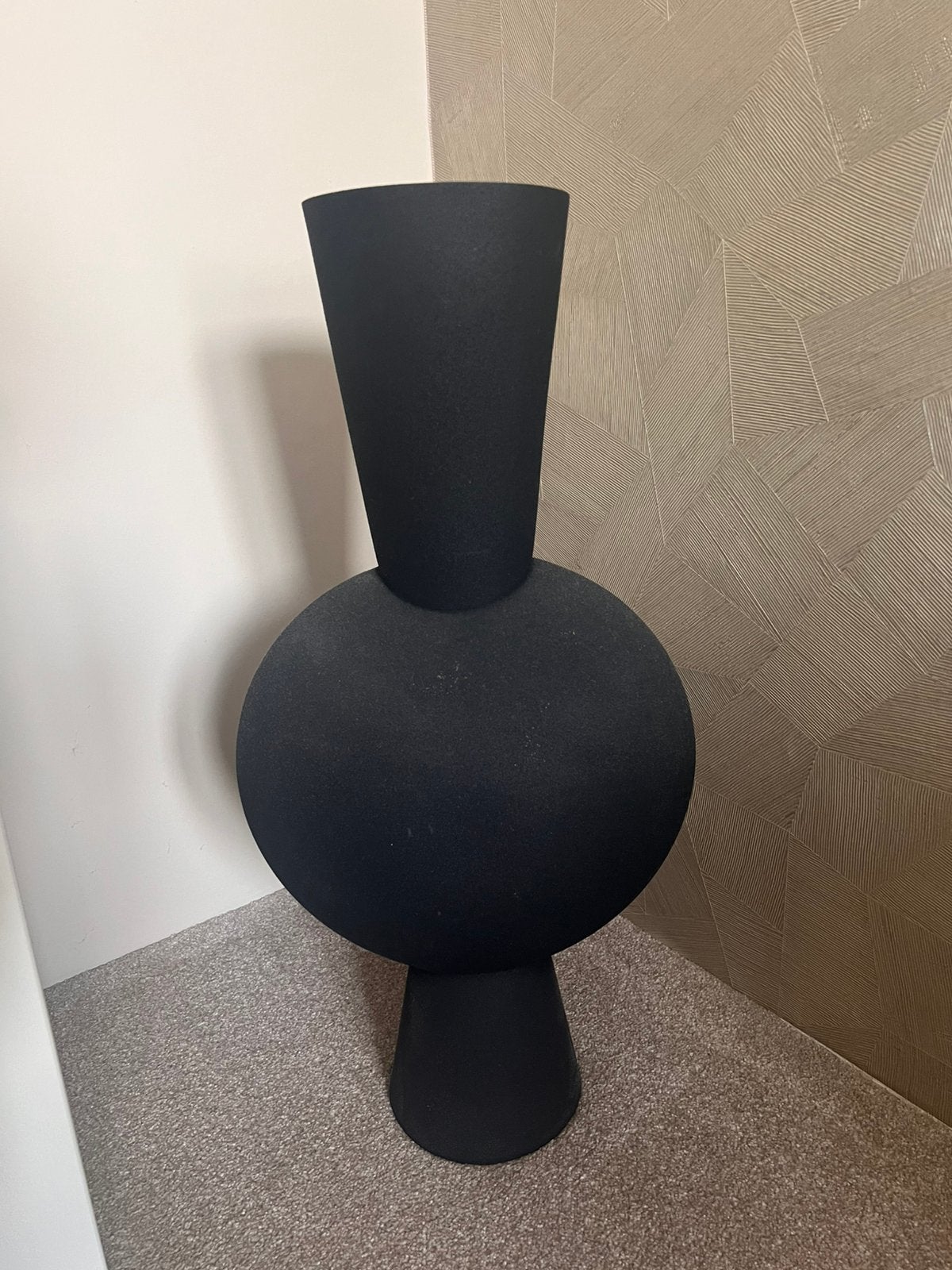 Light en living vaas 60cm, Ophalen, Zo goed als nieuw, Zwart, 60 cm