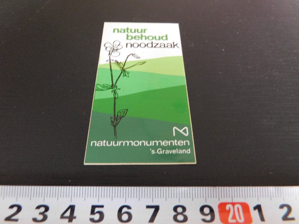 sticker 's Graveland Natuurmonumenten Natuur behoud noodzaak, Verzamelen, Stickers, Ophalen, Zo goed als nieuw