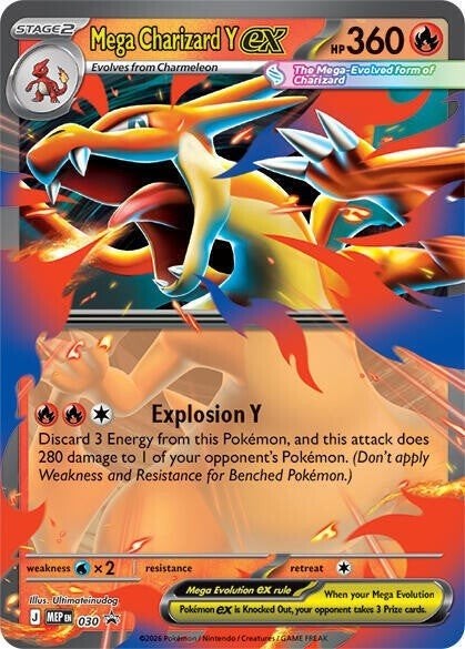Mega Charizard Y ex MEP 030 Promo, Ophalen of Verzenden, Nieuw, Losse kaart, Foil
