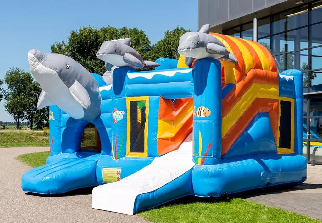 Te huur springkussen Dolfijn multiplay, Ophalen, Zo goed als nieuw, Overige