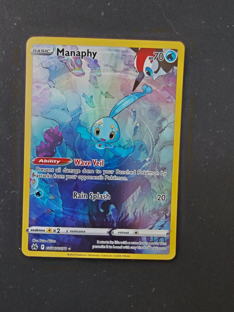 Manaphy Pokémon Kaart GG06 - Crown Zenith, Ophalen of Verzenden, Zo goed als nieuw, Losse kaart