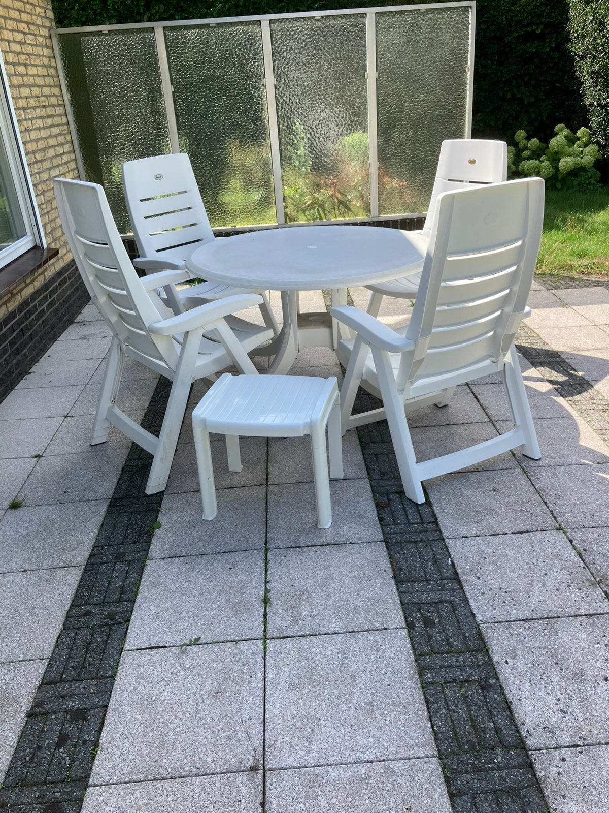 Hartman tuinset, Tuin en Terras, Ophalen, 4 zitplaatsen, Kunststof, Gebruikt
