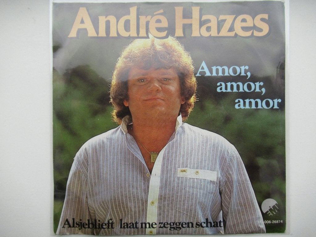 André Hazes # Amor, Amor,Amor / Alsjeblieft Laat me zeggen, Fotohoes, 7 inch, Ophalen of Verzenden, Zo goed als nieuw