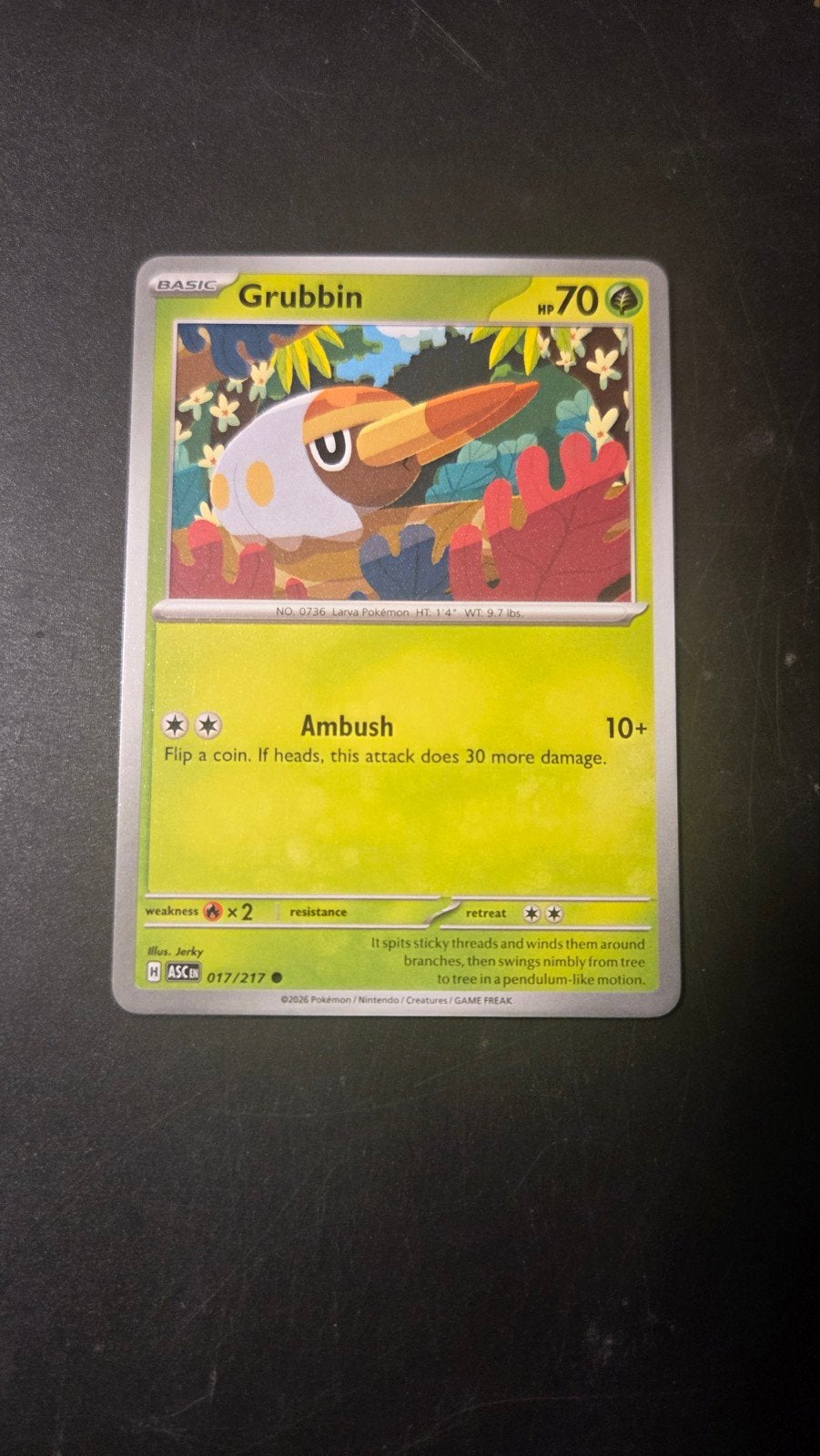 Grubbin 017/217 - Ascended Heroes - Pokémon Kaart, Verzenden, Zo goed als nieuw, Losse kaart