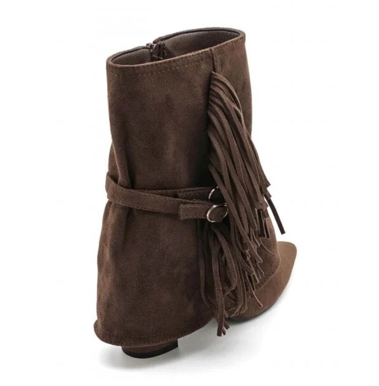 Dameslaarsjes - Cocoa Fringe Boot - maat 36 t/m 41, Kleding | Dames, Bruin, ., Lage of Enkellaarzen, Nieuw