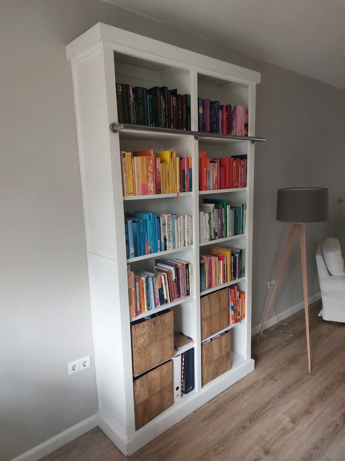 Teakhouten kast met trap - 126x235 cm, Ophalen, Met plank(en), Gebruikt, 100 tot 150 cm