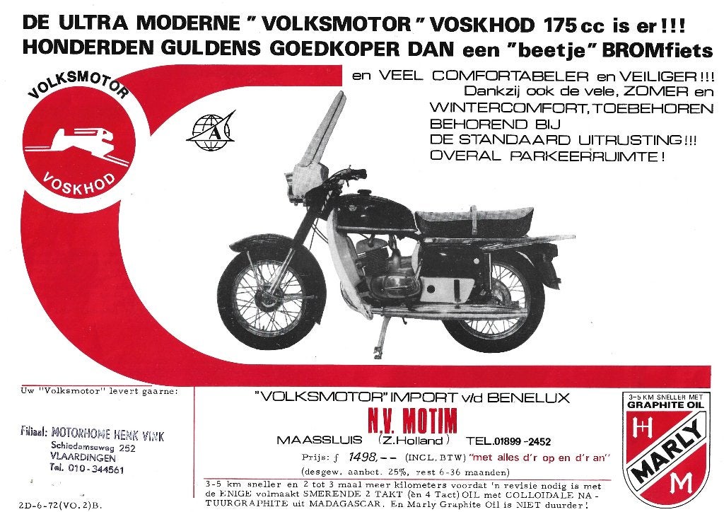 Voskhod 175 cc volksmotor 1972 folder motor (7315z), Verzenden, Overige merken