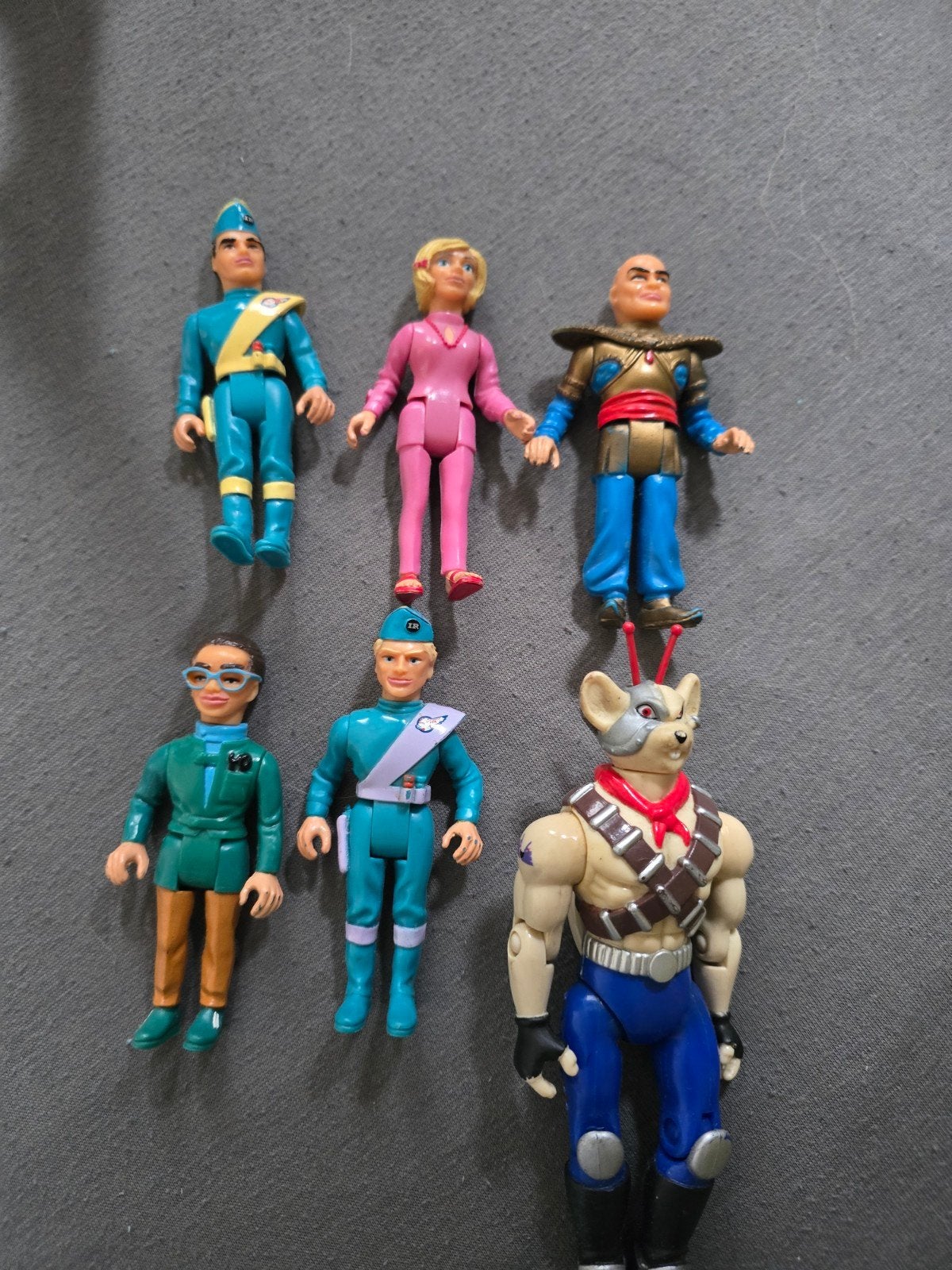 Partij Vintage Jaren '90 Actiefiguren - 5x Thunderbirds & Bi, Verzamelen, Poppetjes en Figuurtjes, Ophalen of Verzenden, Gebruikt