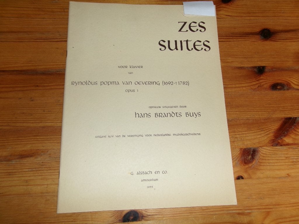 Rynoldus Popma van Oevering - Zes Suites voor 't Clavier, Gebruikt, Klassiek, Ophalen of Verzenden, Artiest of Componist