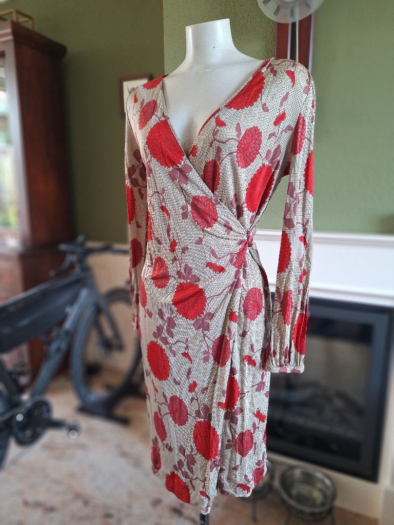Alice San diego wikkel jurk IT 42 NL 38 beige rood, Alice, Verzenden, Beige, Maat 46/48 (XL) of groter