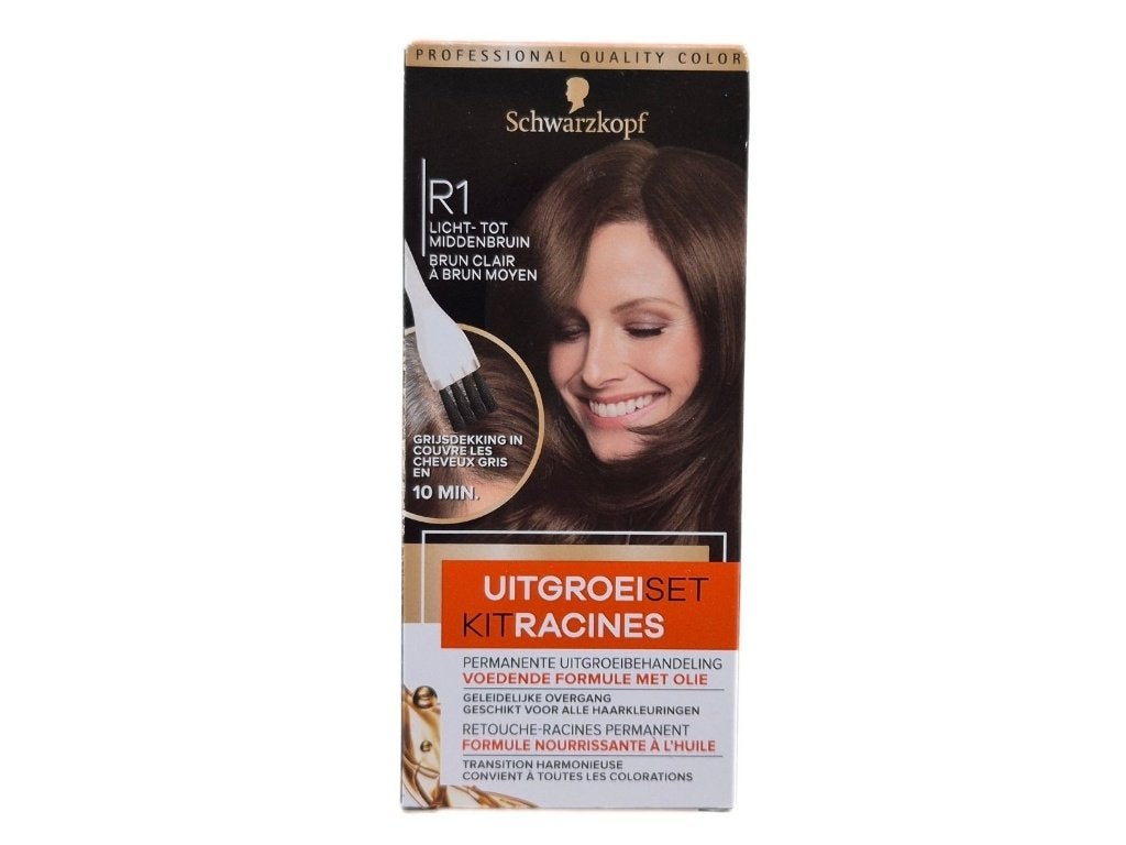 Schwarzkopf haarverf uitgroeiset R1 licht- tot middenbruin, Ophalen of Verzenden, Nieuw, Overige typen